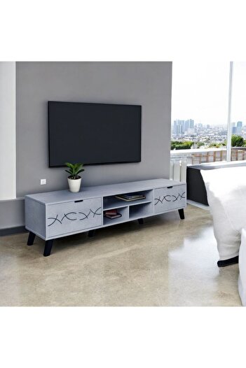NZONE STORE Modern stylish design wooden TV table in grey