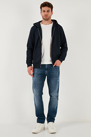 Buratti Regular Fit Hooded Zippered Soft Fleece Lined Winter Sweat Men's Sweat 5905340