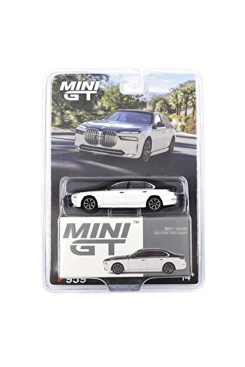 mini gt 1/64 Bmw I7 Xdrive60 Alpine White / Black Sapphire - Blister Package Mgt00959-Bl