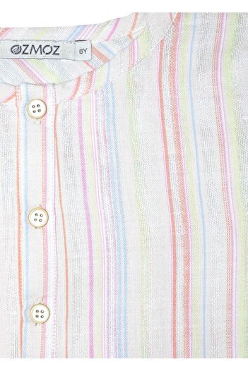 Ozmoz By Mukadder Özden Cotton Linen Striped Summer Boys Shirt