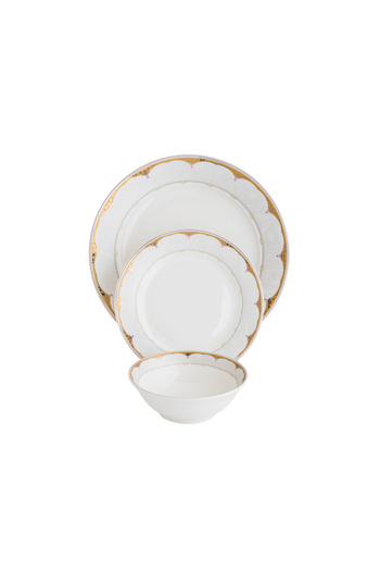 BASURRAH 18-Piece Porcelain Dinner Set - 4 Persons