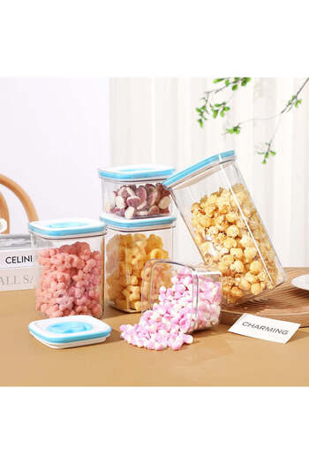 vivimall Kitchen Storage Box 1.3 L White/Blue Lid | FreshBox