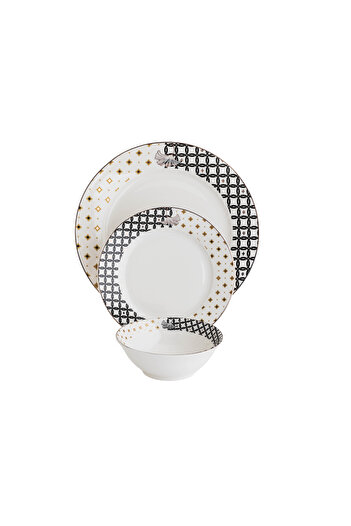 BASURRAH 18-Piece Porcelain Dinner Set - 4 Persons
