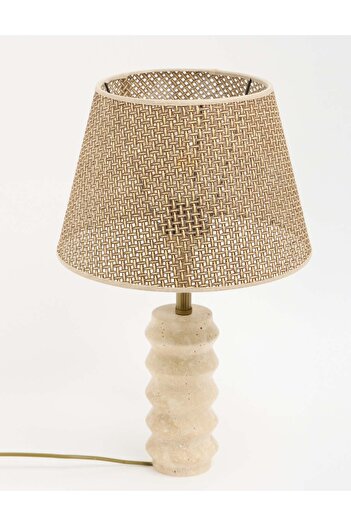 Maisonord Meya Travertine Lampshade with Straw Hat