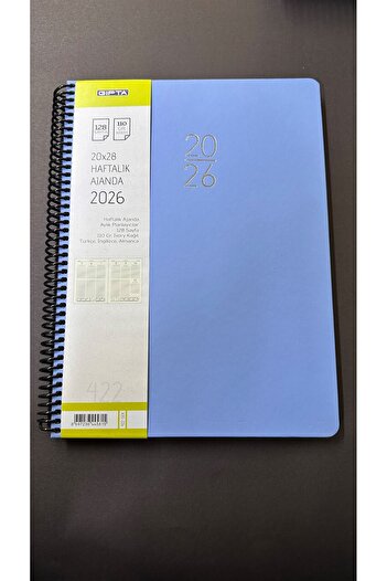 Gıpta AGENDA 2026 Спирално подвързана седмична agenda с твърда корица 20*28 cm 422 страници