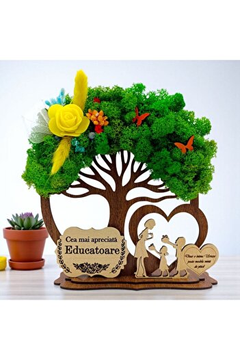 OEM Decorative wooden tree with lichens for Educators – Personalized gift 20 cm