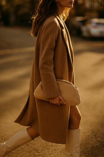 Berlesi Beige Suede Leather Portfolio Clutch Bag