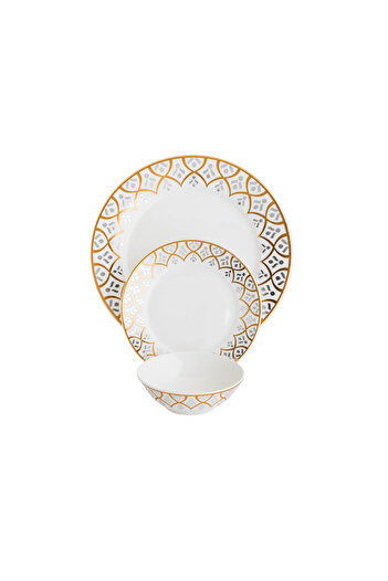 BASURRAH 18-Piece Porcelain Dinner Set - 4 Persons