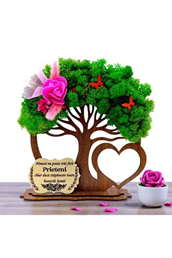OEM Tree Decoration with Natural Lichens and Message for Boyfriend/Girlfriend "No one can live without.."