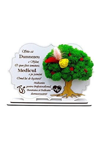 OEM Picture decoration with stand, personalized gift with standard message for "Doctor", white, size 3