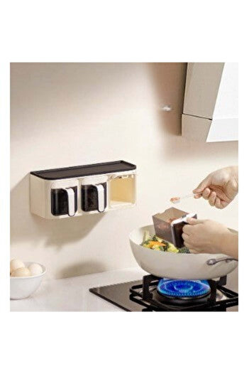 vivimall 3-compartment wall-mounted spice box | FreshBox