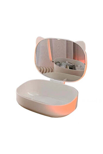 vivimall Makeup Storage Box with Cat Mirror | GlamCat