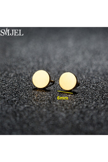 Choice Gold Color 006 Golden Minimalist Stainless Steel Earings Small Heart Round Star Geometric Stud Earri