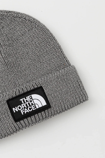 THE NORTH FACE Χειμερινό Καπέλο Γκρι Σκούφος με Λογότυπο και Ραβδώσεις