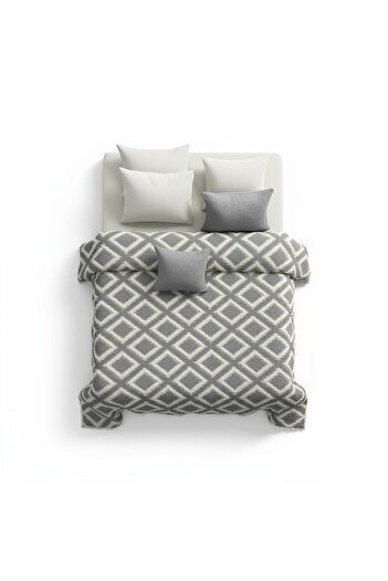Şaheser Sonia Gray Six-Layer Muslin Bedspread Set – 100% Cotton, Breathable