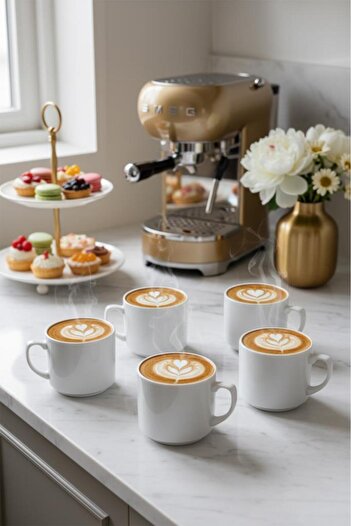 Atbyhome Times Espresso Americano Coffee Cup Set of 6 200 ml 7 cm