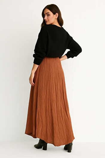 DEEP BEACH Crinkle Voile Crush Skirt