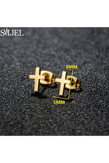 Choice Gold Color 021 Golden Minimalist Stainless Steel Earings Small Heart Round Star Geometric Stud Earri