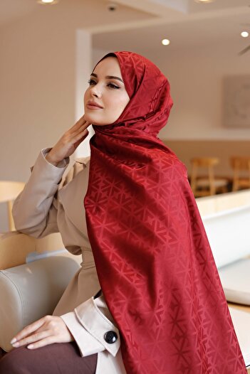 QASSA SHAL Claret Red Shal