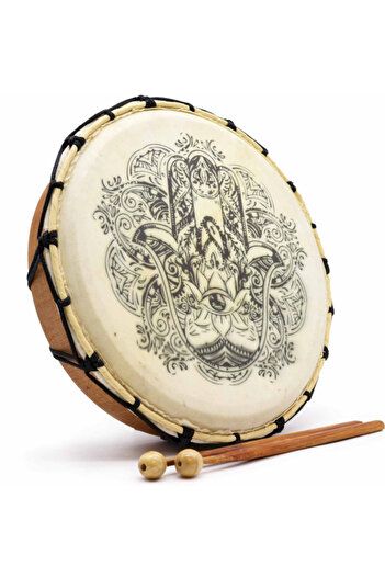 OEM Hamsa Shamanic Drum with Two Sticks - 30cm