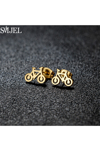 Choice Black Color 004 Golden Minimalist Stainless Steel Earings Small Heart Round Star Geometric Stud Earr