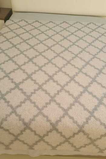 YÜNTEKS 90% Pure Wool Blanket Single Size - Natural Pure Wool - Natural Patterned Wool Blanket - Wool