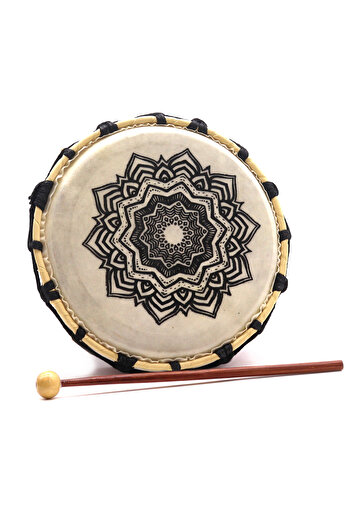 OEM Mandala Shamanic Drum with One Stick - 20 cm