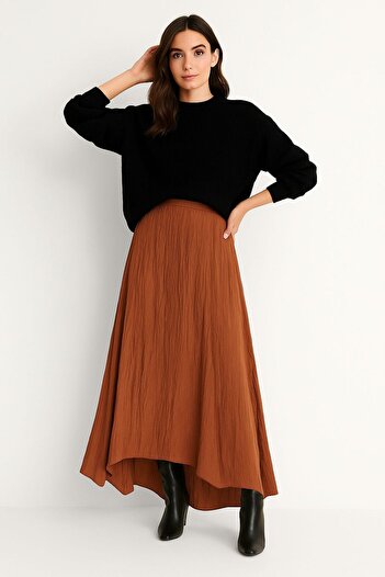 DEEP BEACH Crinkle Voile Crush Skirt