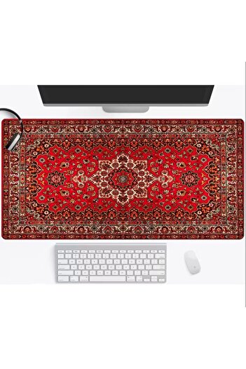 sgeteknoloji Sge Technology 70X30 cm Red Carpet Visual Anti-Slip Base Speed Surface Gamer Mouse Pad Gaming