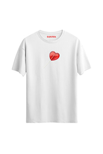 Açık Garaj Μπλουζάκι με στάμπα Heart Lollipop, Ανδρικό μπλουζάκι, Γυναικείο μπλουζάκι, Unisex μπλουζάκι