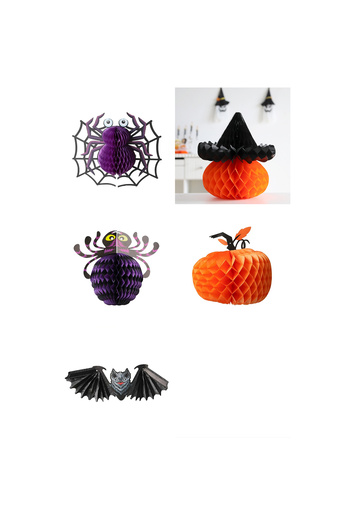 OEM Mixed set of 5 Eventy Halloween decorations, random designs, B1-1118-mixed