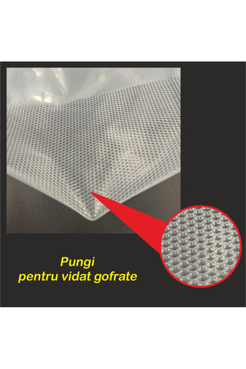 Urgent Horeca Pungi vidat gofrate 150x200 mm, grosime 85 microni transparente, ideale preparare Sous Vide, set 25