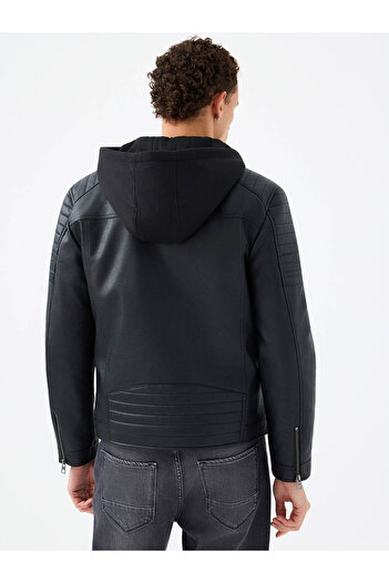 Loft Black Men's Leather Coat Lf2040821