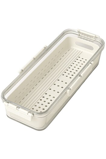 PUFO Multifunctional food box with airtight lid, removable sieve, for fruits, vegetables or food, 31 cm