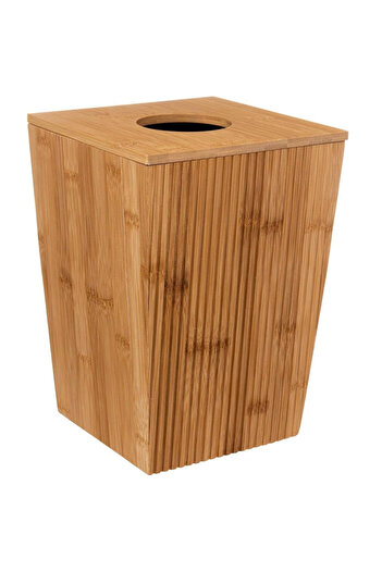 5FiveSmart 5Five Terre Inconnue waste bin with lid, bamboo, 6 liters, 20x20x26 cm,