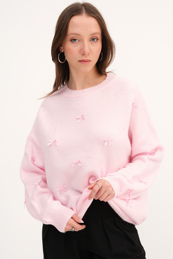 Addax Bow-Knotted Knitwear Sweater K2408