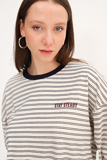 Addax Striped Long Sleeve T-Shirt P10522