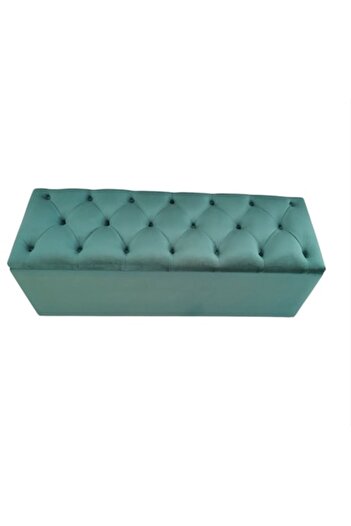 OEM Chesterfield Upholstered Bench with Storage Space, Velvet, Emerald Green, 104x36x40 cm