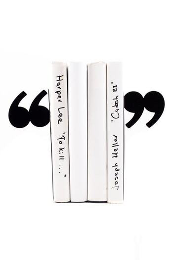 VENON 2 Pcs Black''Nail Sign'' Metal Bookends Book Holder Home and Office Decorative