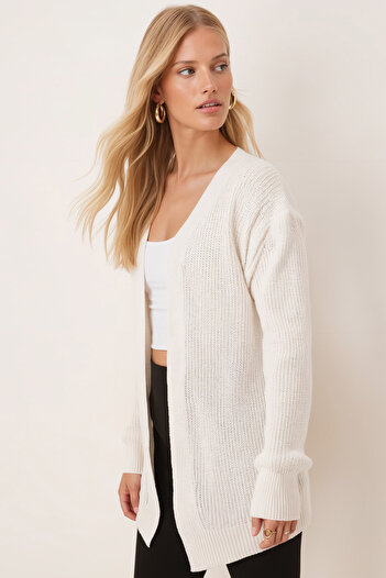 armonika Women's Ecru Thessaloniki Knitted Cardigan Arm-26K012003