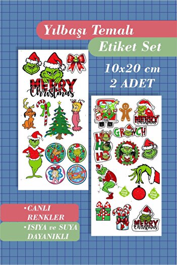 Piksel Grafik Mama Grinch Sticker Set - Pen, Laptop, Notebook, Water Bottle Sticker
