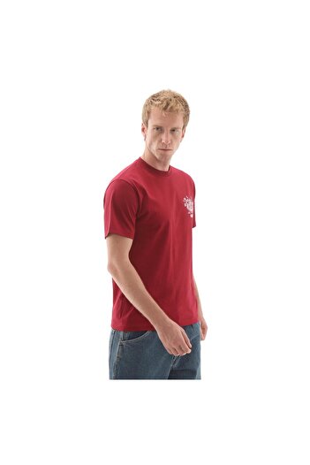 Vans 000Pc0Brd1-R Scratched Records Ss Men's T-Shirt Red