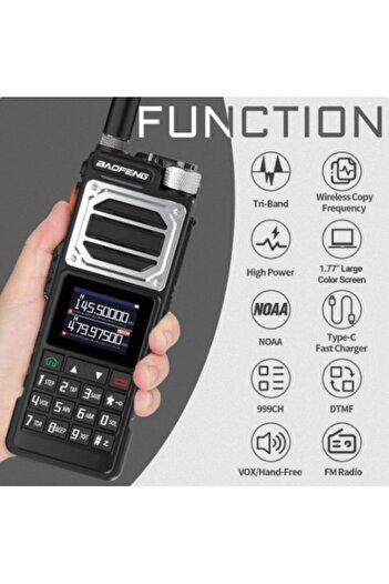 BAOFENG UV-25A PORTABLE RTX 10 WATT Tri Band 136-174 and 220-260 400-520MHz