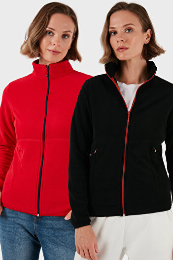 Lela Slim Fit Anti-Pilling Non-Pilling Zippered 2-Pack Fleece Cardigan Cardigan 5907012S2