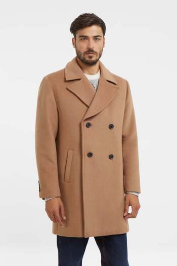 Guess Brown cotton button-up coat