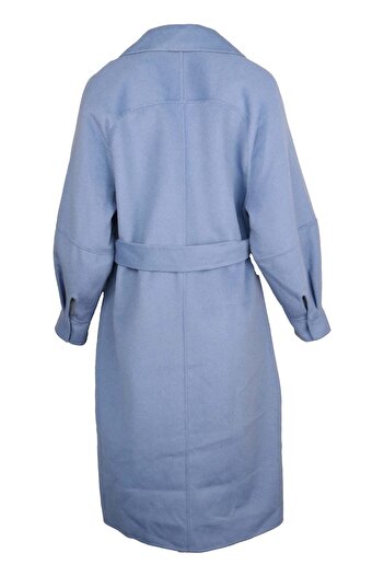 Vero Moda Apple Bijou Blue Coat - L, Blue, 55% sheep wool, 45% polyester