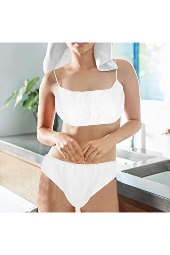 Generic GALPADA 10Sets Disposable Bras and Panties for Spa Disposable Bandeau Bras Briefs for Women