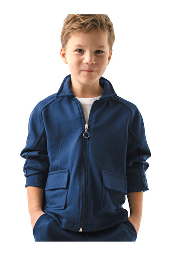 Catz Kids Boy's Pocket Indigo Soft Modal Tracksuit Set