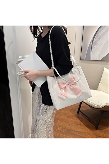 Clariss White Big Bow Bag