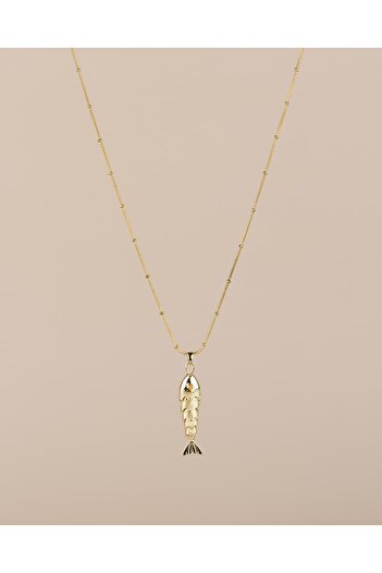 Portakal Esintisi Orfina Gold Sallantılı Balık Steel Necklace